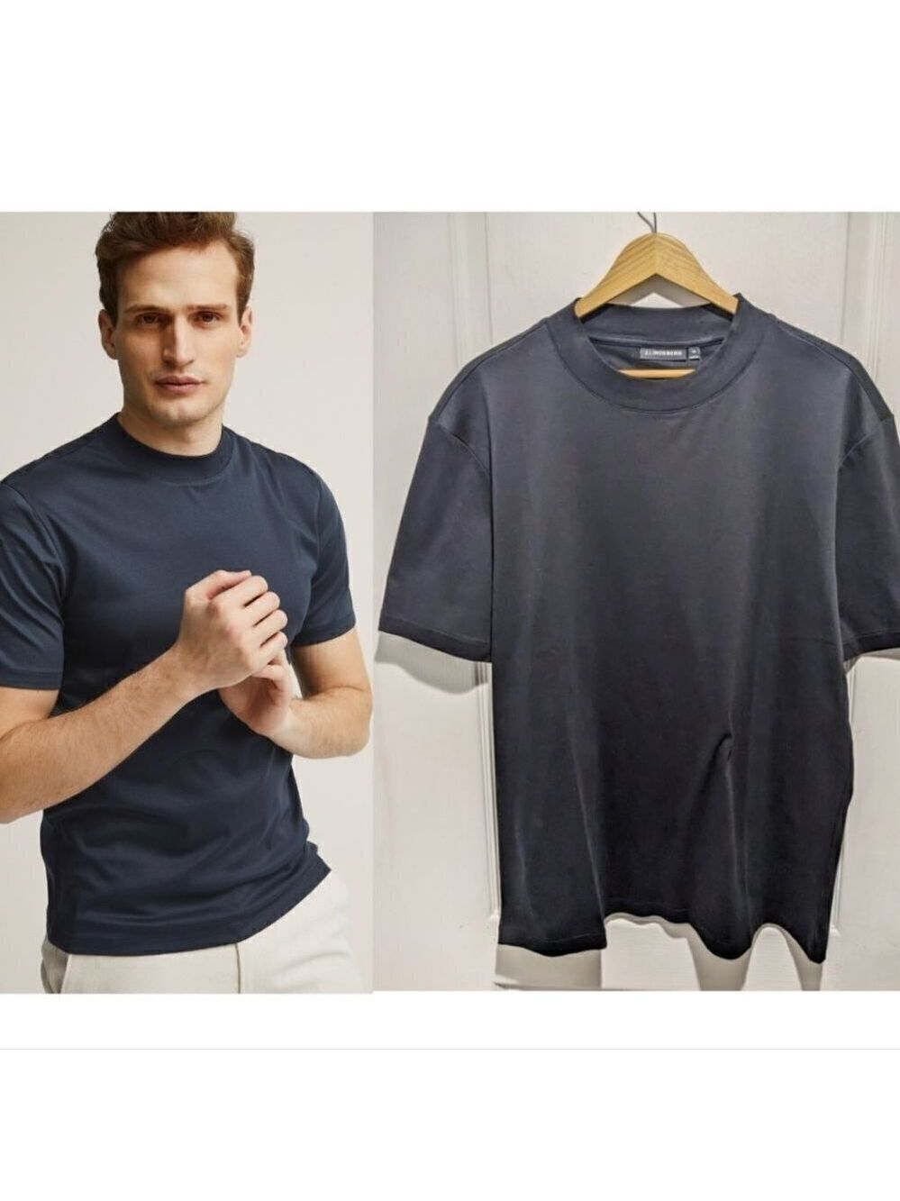 NWT J. Lindeberg | Ace Mock Neck T-shirt in Black